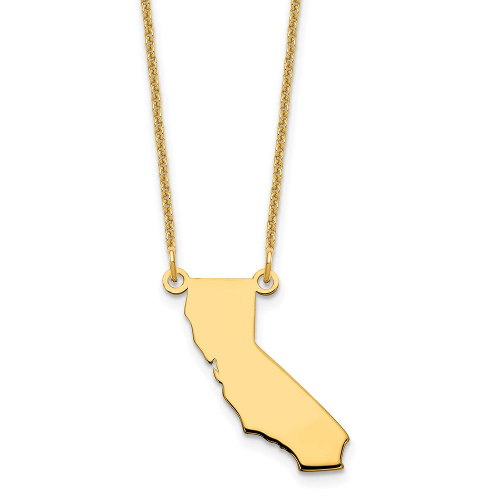 14K Yellow Gold 14Ky California State Necklace