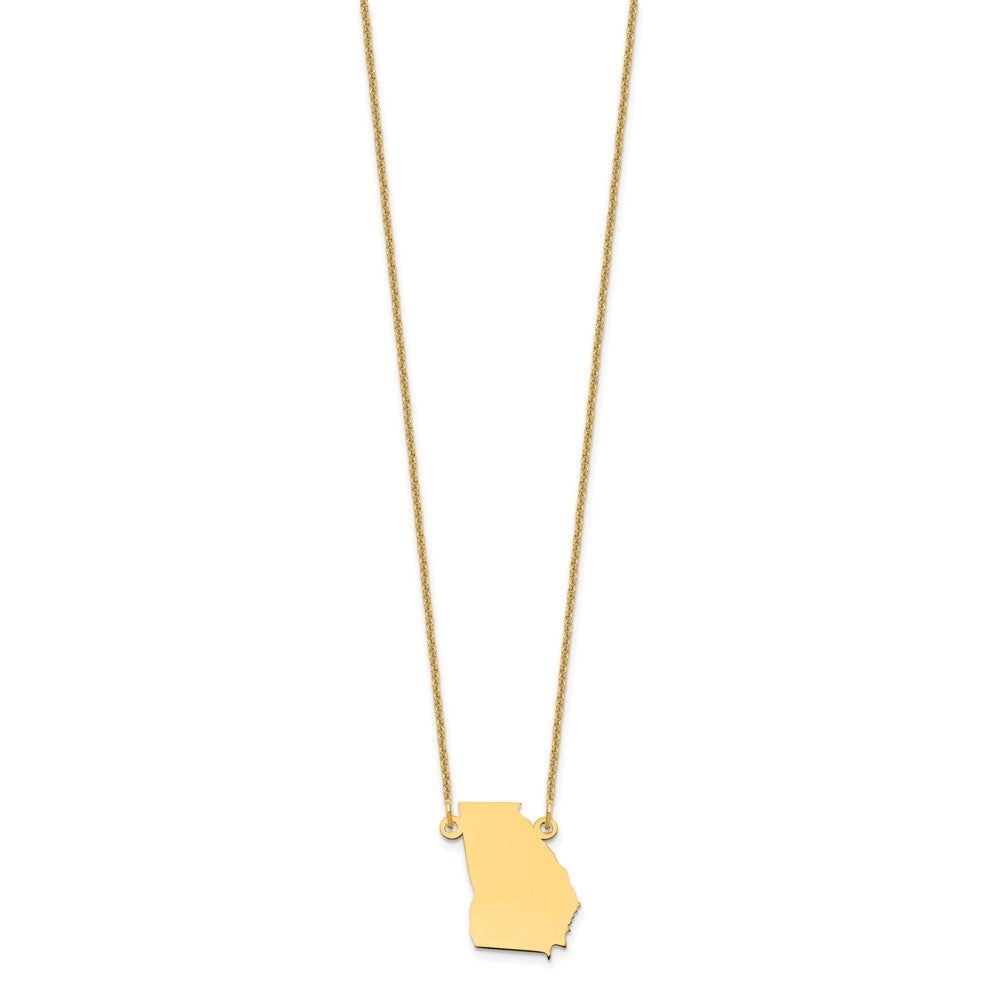 14K Yellow Gold 14Ky Georgia State Necklace