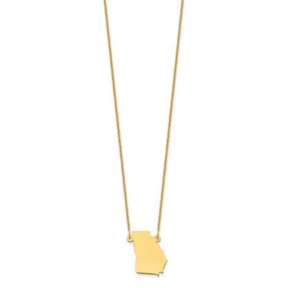 14K Yellow Gold 14Ky Georgia State Necklace