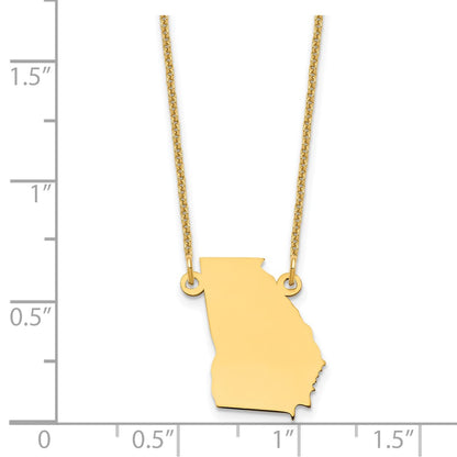 14K Yellow Gold 14Ky Georgia State Necklace