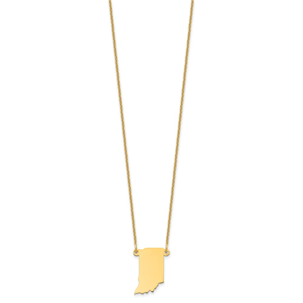 14K Yellow Gold 14Ky Indiana State Necklace