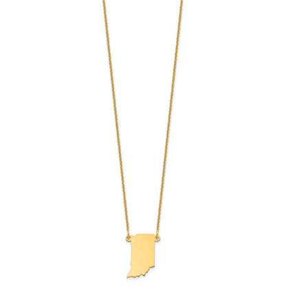 14K Yellow Gold 14Ky Indiana State Necklace