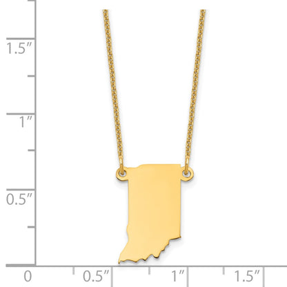 14K Yellow Gold 14Ky Indiana State Necklace