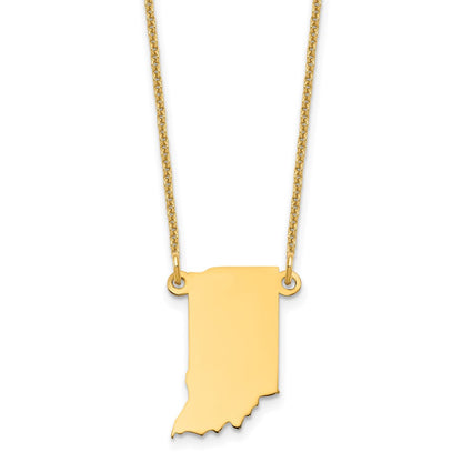 14K Yellow Gold 14Ky Indiana State Necklace