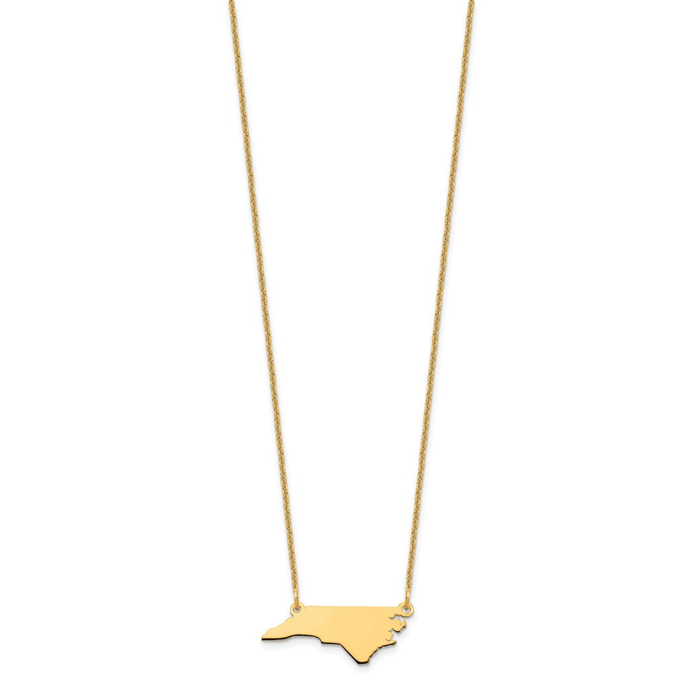 14K Yellow Gold 14Ky North Carolina State Necklace