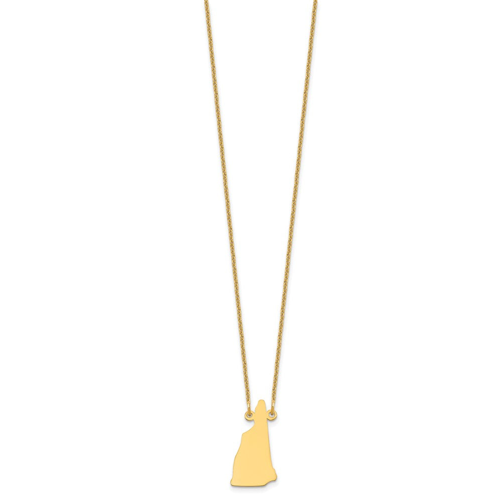 14K Yellow Gold 14Ky New Hampshire State Necklace