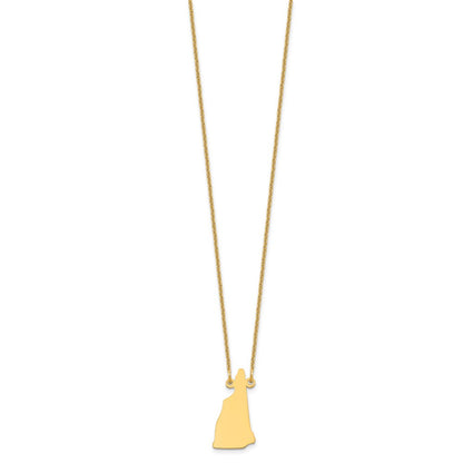 14K Yellow Gold 14Ky New Hampshire State Necklace