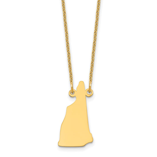 14K Yellow Gold 14Ky New Hampshire State Necklace