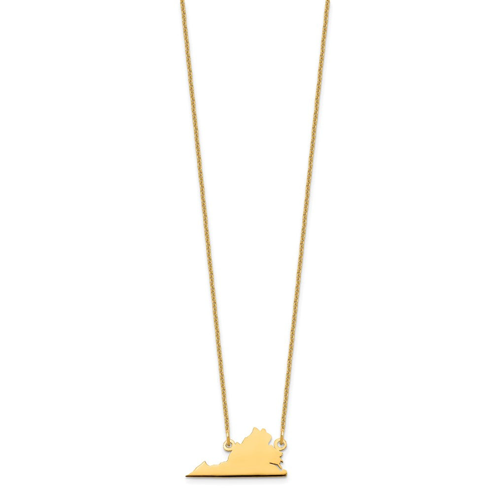 14K Yellow Gold 14Ky Virginia State Necklace