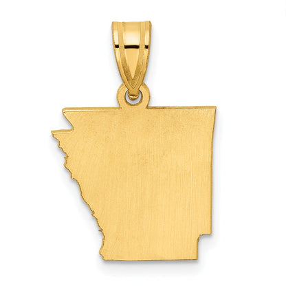 14k Yellow Gold 14KY Arkansas State Pendant