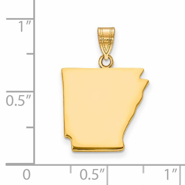 14k Yellow Gold 14KY Arkansas State Pendant