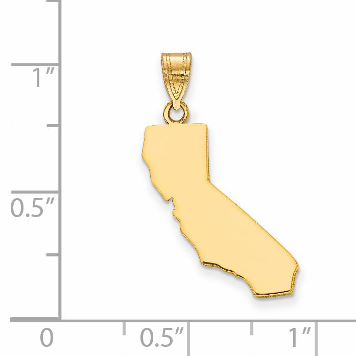 14k Yellow Gold 14KY California State Pendant