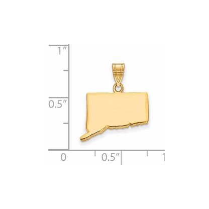 14K Yellow Gold 14Ky Connecticut State Pendant