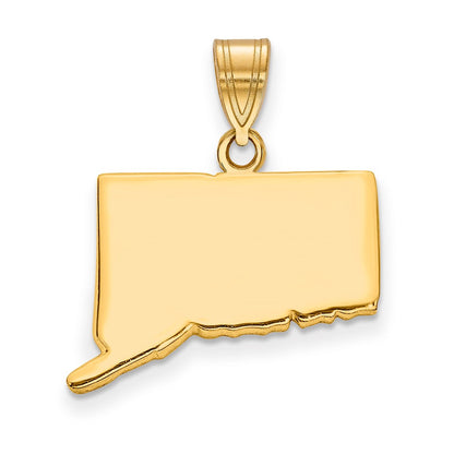 14K Yellow Gold 14Ky Connecticut State Pendant
