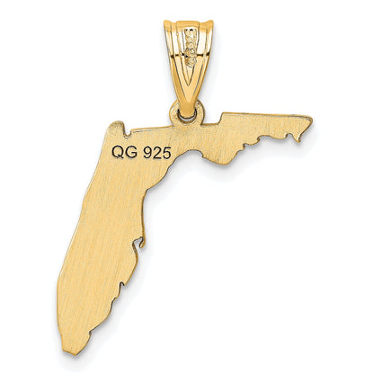14k Yellow Gold 14KY Florida State Pendant