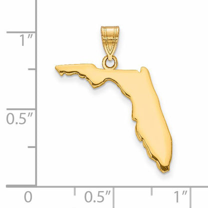 14k Yellow Gold 14KY Florida State Pendant