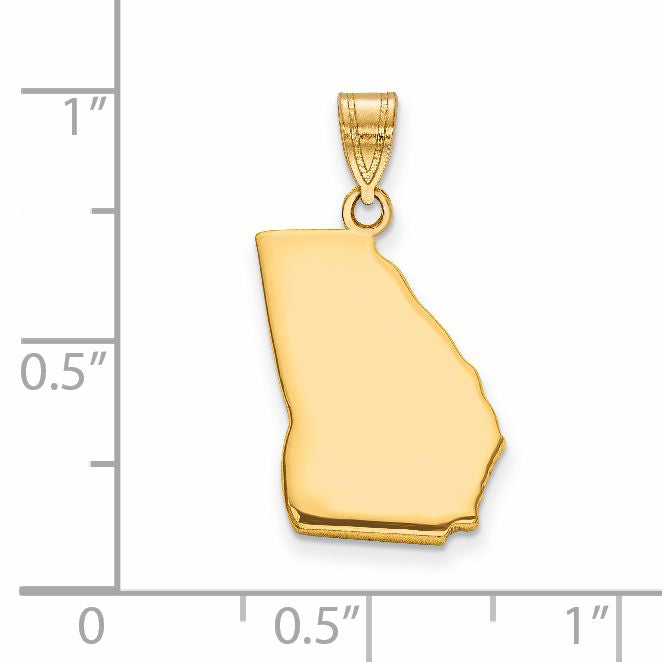14k Yellow Gold 14KY Georgia State Pendant