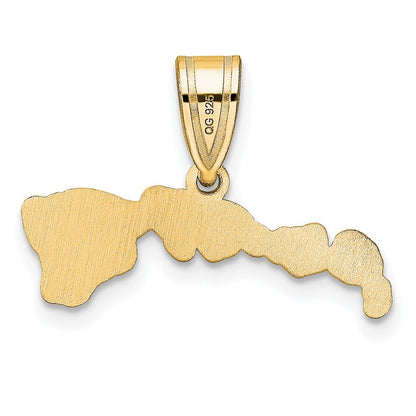 14k Yellow Gold 14KY Hawaii State Pendant