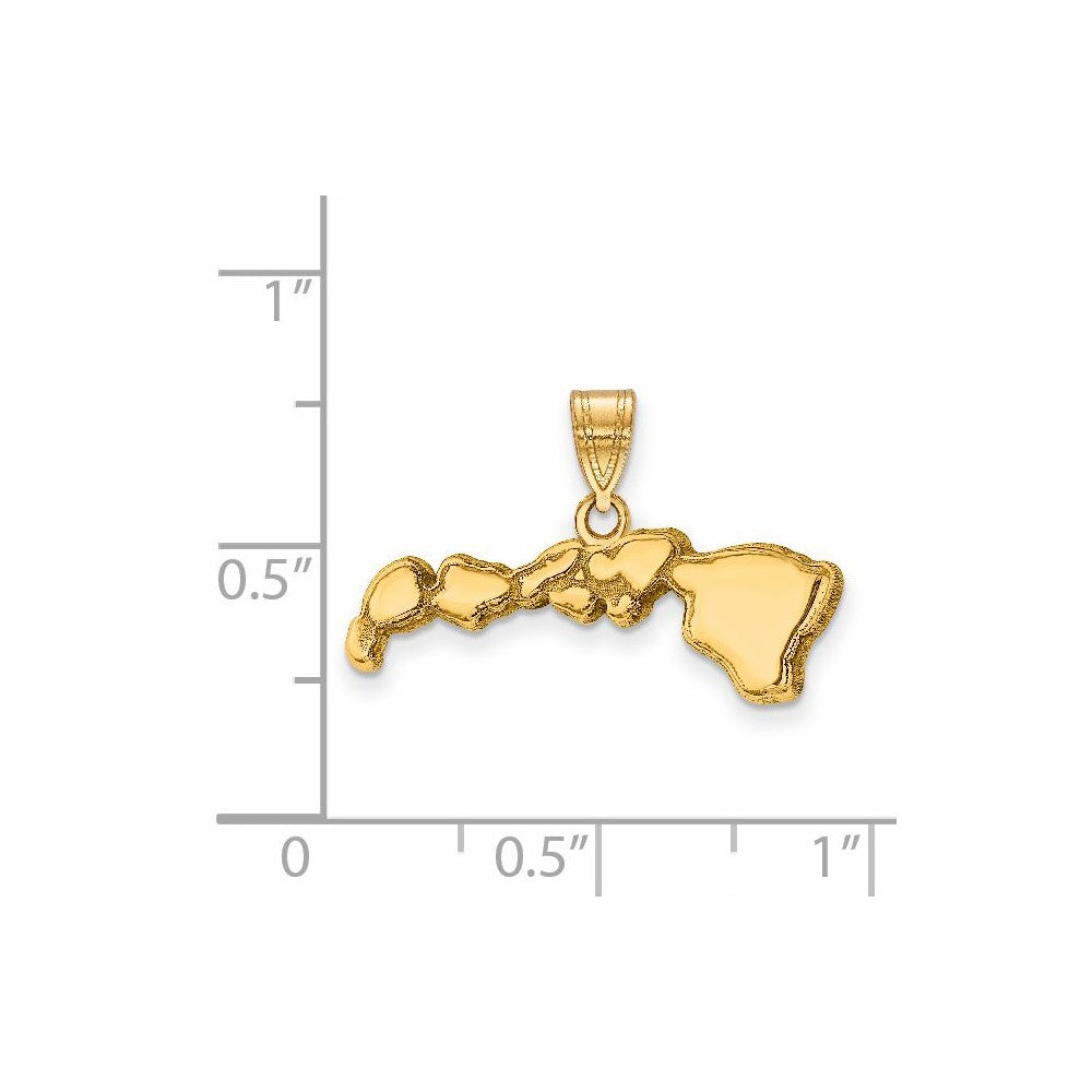 14k Yellow Gold 14KY Hawaii State Pendant