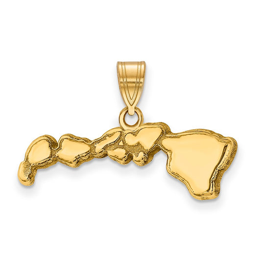 14k Yellow Gold 14KY Hawaii State Pendant