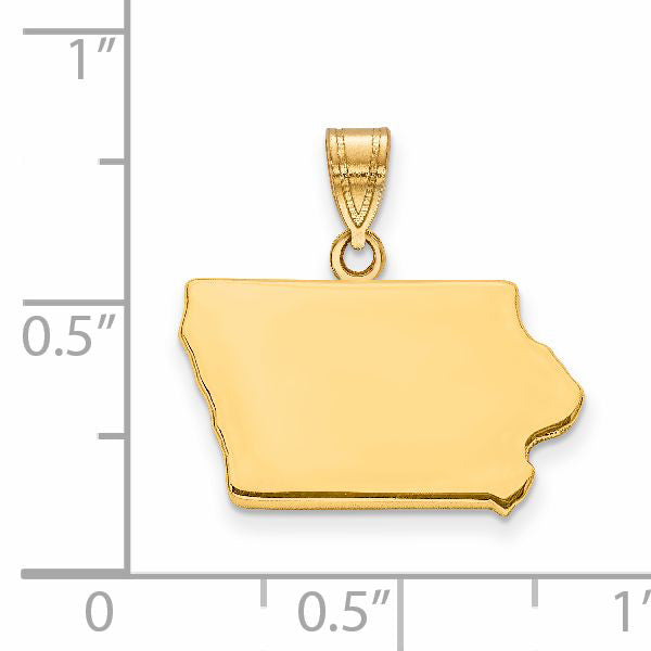 14k Yellow Gold 14KY Iowa State Pendant