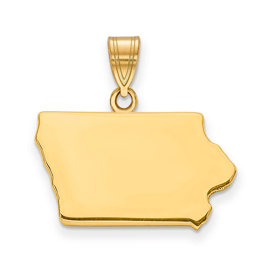 14k Yellow Gold 14KY Iowa State Pendant