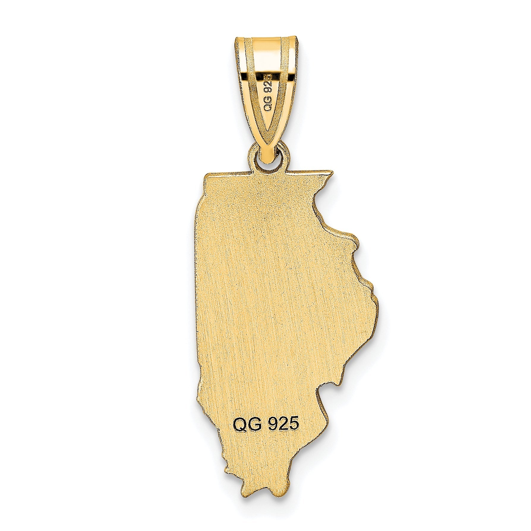14k Yellow Gold 14KY Illinois State Pendant
