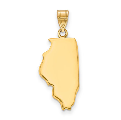 14k Yellow Gold 14KY Illinois State Pendant