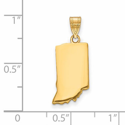 14k Yellow Gold 14KY Indiana State Pendant