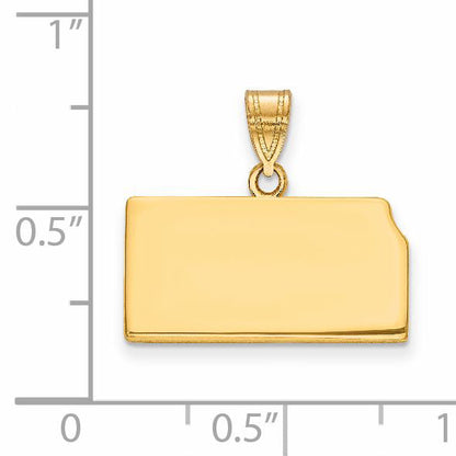 14K Yellow Gold 14Ky Kansas State Pendant