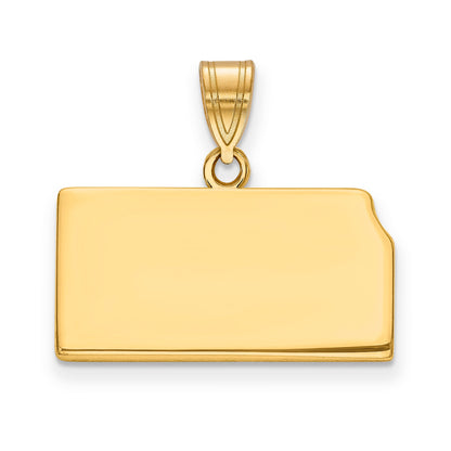 14K Yellow Gold 14Ky Kansas State Pendant