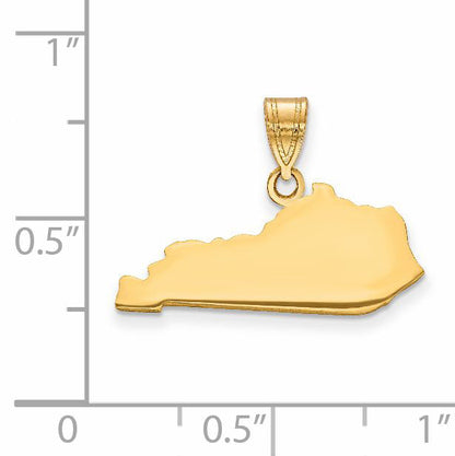 14k Yellow Gold 14KY Kentucky State Pendant