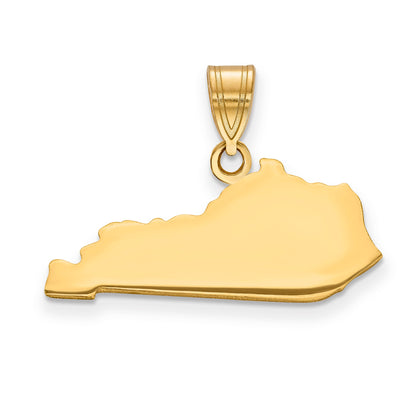 14k Yellow Gold 14KY Kentucky State Pendant