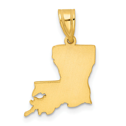 14k Yellow Gold 14KY Louisiana State Pendant