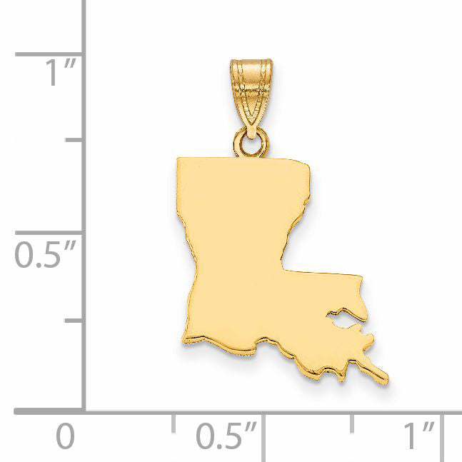 14k Yellow Gold 14KY Louisiana State Pendant