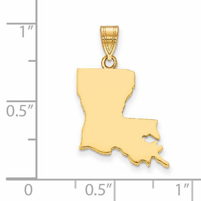 14k Yellow Gold 14KY Louisiana State Pendant