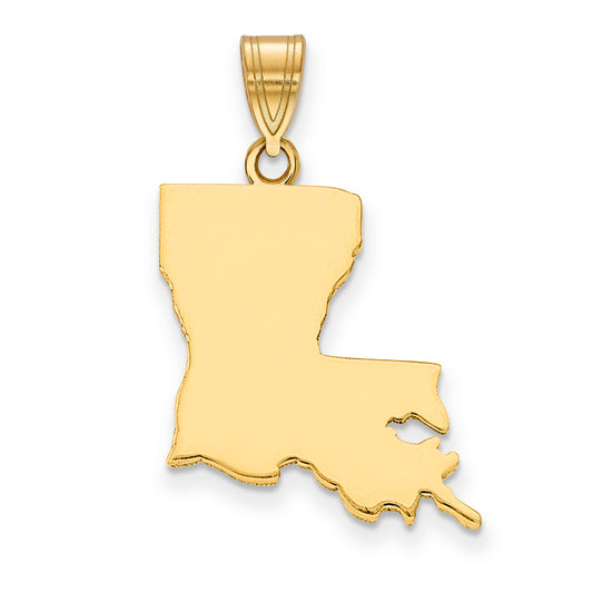14k Yellow Gold 14KY Louisiana State Pendant