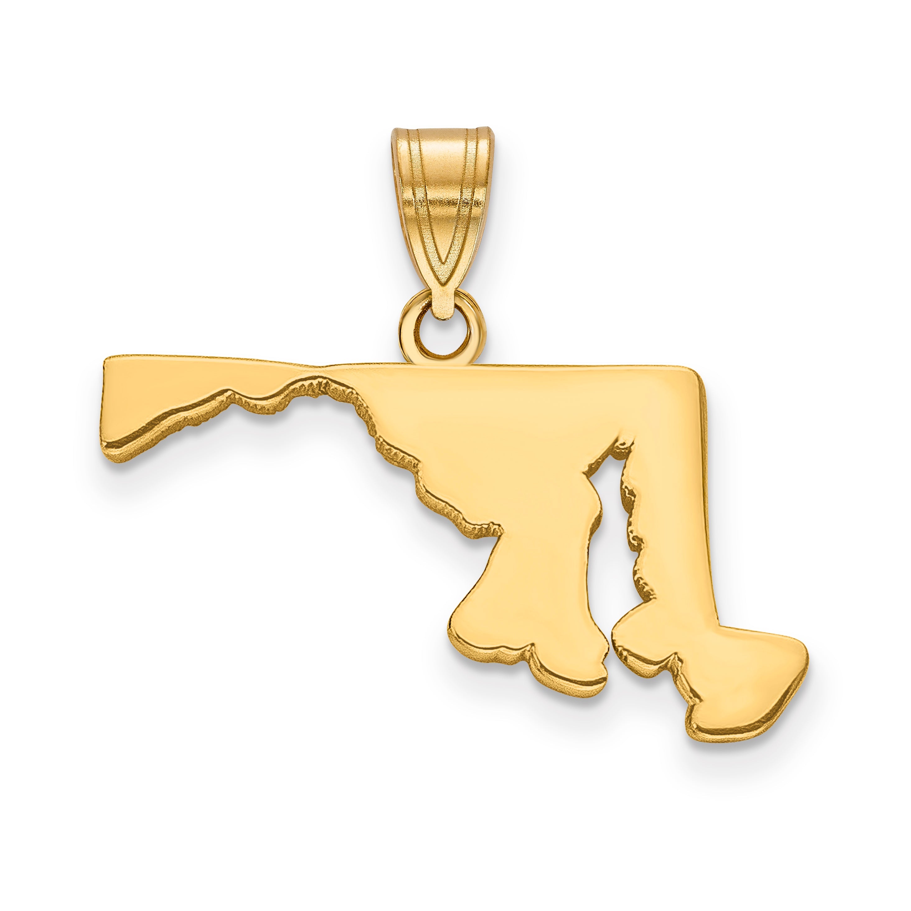 14K Yellow Gold 14Ky Maryland State Pendant