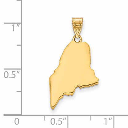 14k Yellow Gold 14KY Maine State Pendant
