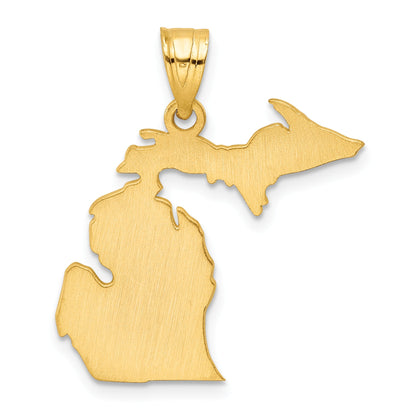 14k Yellow Gold 14KY Michigan State Pendant
