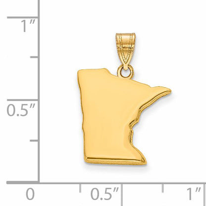 14k Yellow Gold 14KY Minnesota State Pendant
