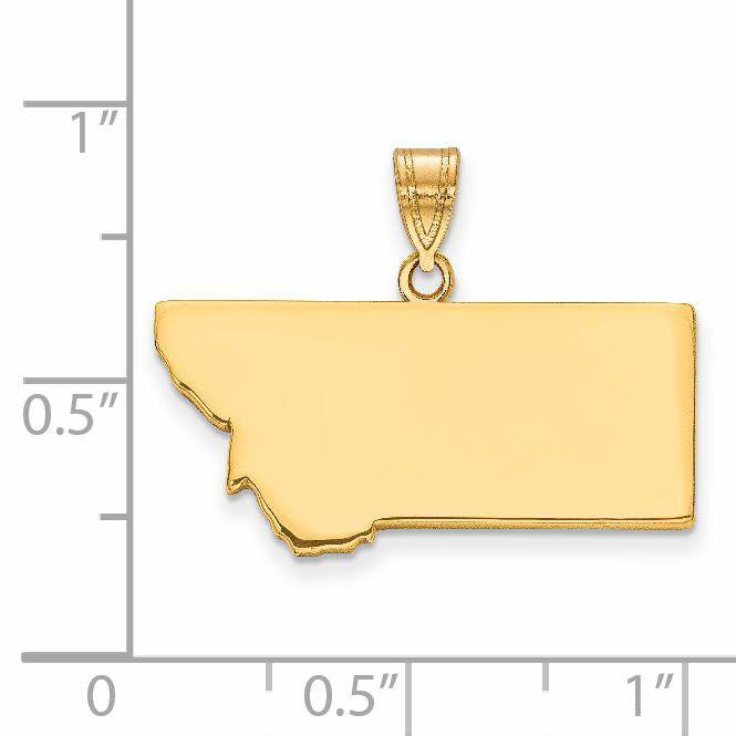 14k Yellow Gold 14KY Montana State Pendant