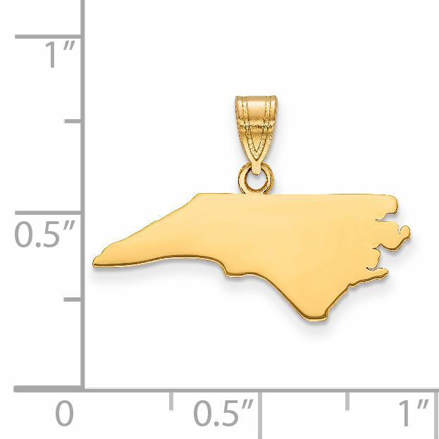 14k Yellow Gold 14KY North Carolina State Pendant