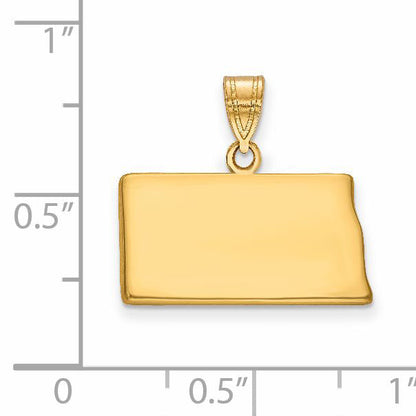 14K Yellow Gold 14Ky North Dakota State Pendant