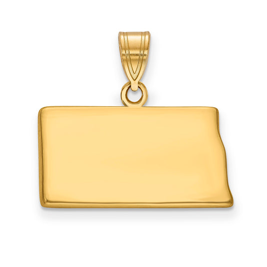 14K Yellow Gold 14Ky North Dakota State Pendant
