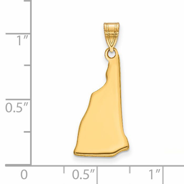 14K Yellow Gold 14Ky New Hampshire State Pendant