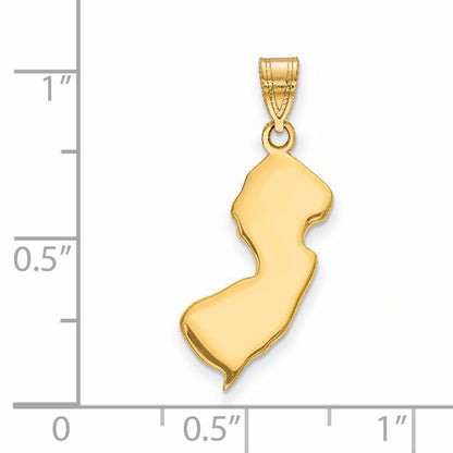 14k Yellow Gold 14KY New Jersey State Pendant
