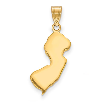 14k Yellow Gold 14KY New Jersey State Pendant