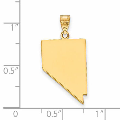 14k Yellow Gold 14KY Nevada State Pendant