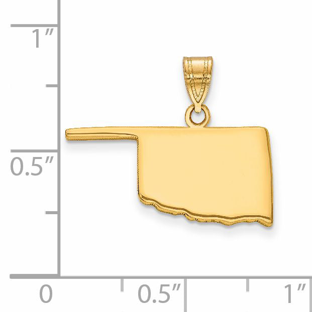 14k Yellow Gold 14KY Oklahoma State Pendant